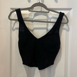 ALO Yoga Black Crochet Top